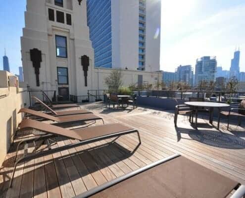 Roof deck at 758 Larrabee Street, Chicago IL